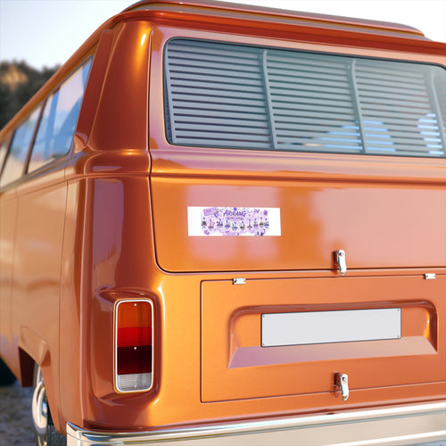 Arirang World Tour Map Bumper Sticker — Purple Travel Landmark Decal