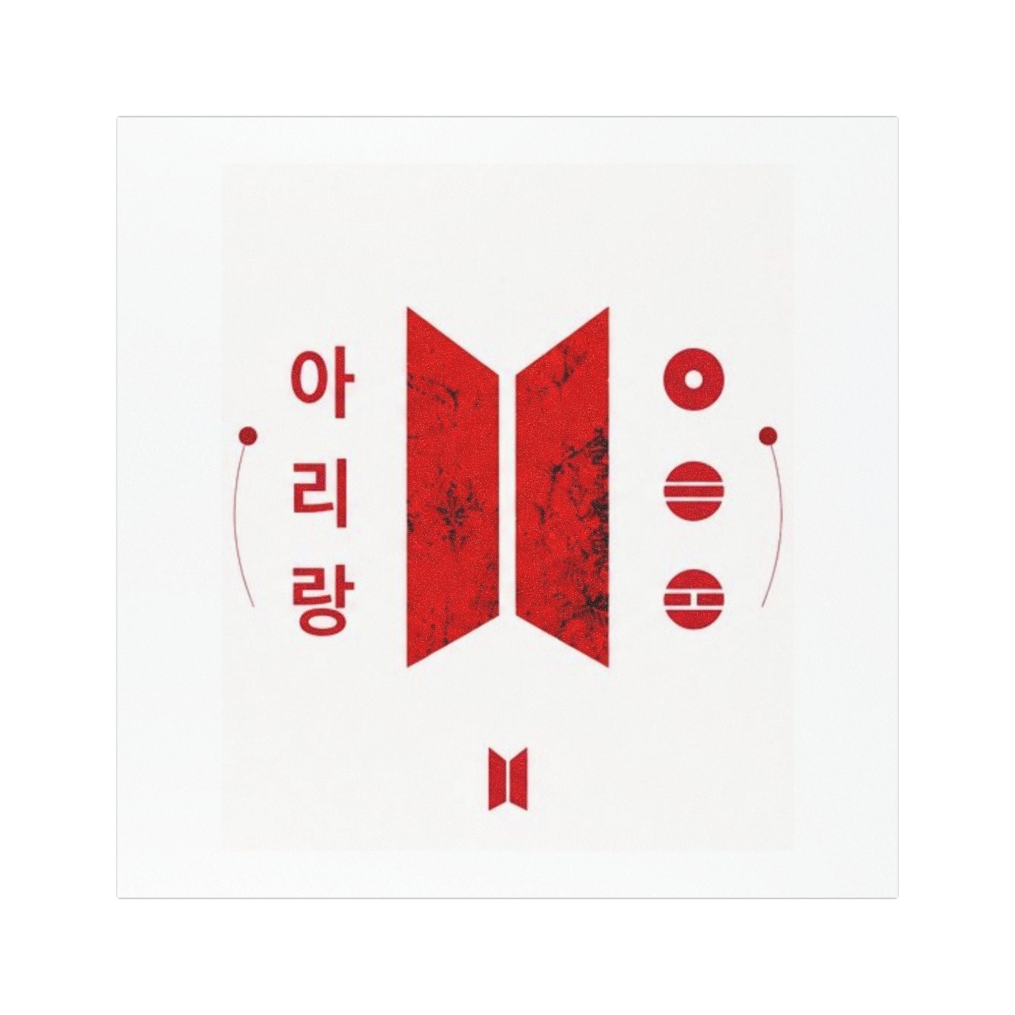 Car Magnet — Red Korean BTS-style Design with 아리랑 Text